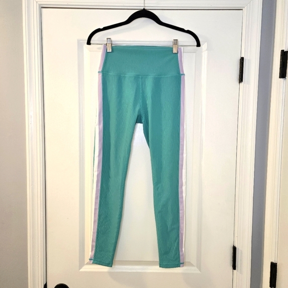 Wilo Hi Rise Leggings Blue Green Size Medium - Picture 1 of 12